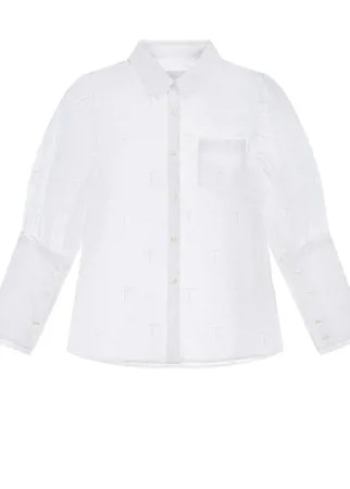 Белая рубашка с объемными рукавами Burberry детская