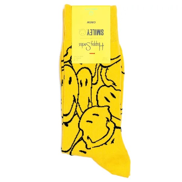 Носки унисекс Happy Socks Happy Socks x Smiley Super Smiley Yellow разноцветные 41-46