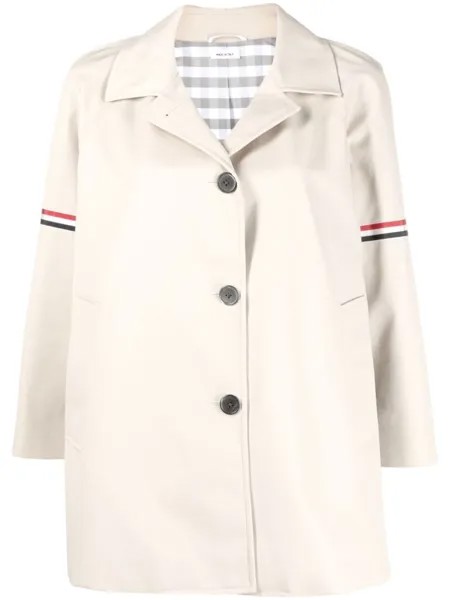 Thom Browne короткое однобортное пальто, нейтральный цвет