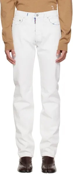 Белые крашеные джинсы Maison Margiela