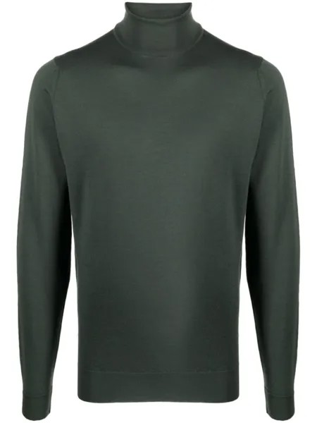 John Smedley джемпер из вирджинской шерсти с высоким воротником, зеленый