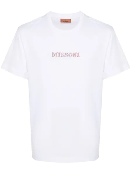 Missoni футболка с вышитым логотипом, белый