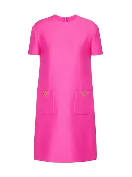 Короткое платье из крепа от кутюр Valentino Garavani, розовый