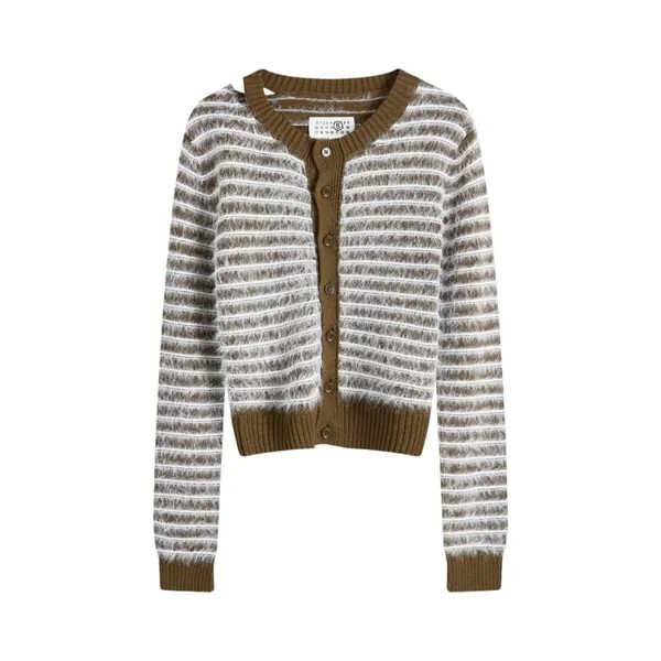 Кардиган MM6 Maison Margiela Basic Cardigan, цвет Khaki/Off White