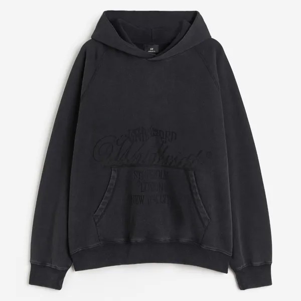Толстовка H&M Oversized Fit Printed, черный