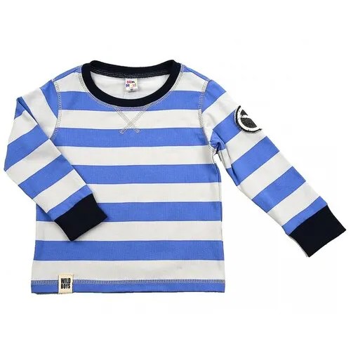 Лонгслив Mini Maxi, хлопок, размер 104, синий, серый