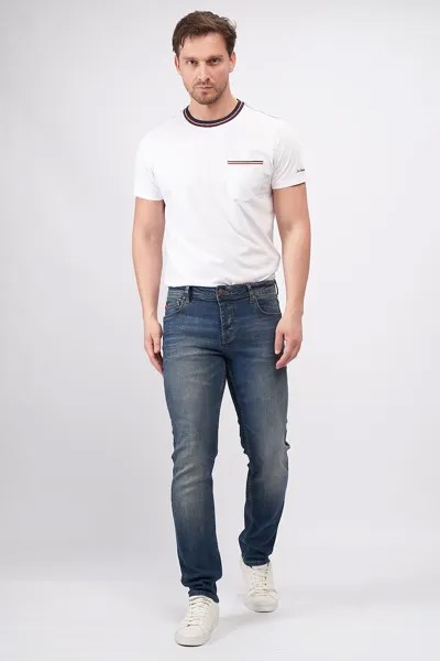 Джинсы на теле с потертым эффектом Lee Cooper, синий