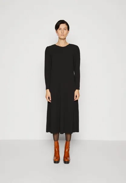Платье из джерси ПЛАТЬЕ МИДИ SLFSILLA O NECK PLISSE Selected Femme, черный