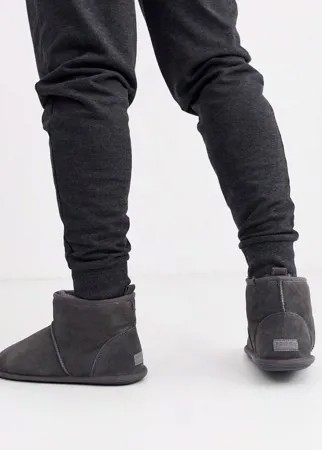 Серые замшевые ботинки-слиперы Just Sheepskin-Серый