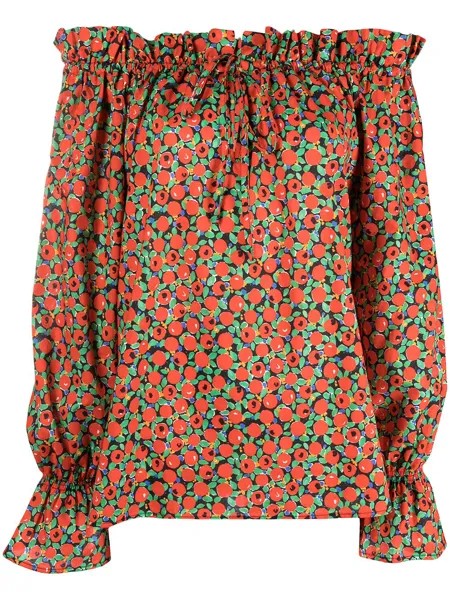 L'Autre Chose блузка с открытыми плечами и цветочным принтом