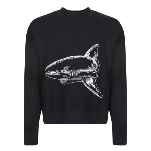 Футболка shark print sweatshirt Palm Angels, черный