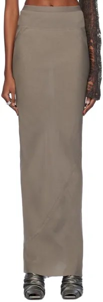 Серая длинная длинная юбка Coda Rick Owens