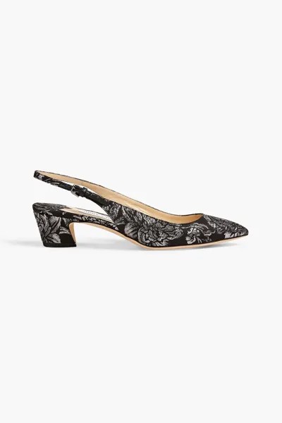 Парчовые туфли Gemma 40 с эффектом металлик и пяткой на пятке JIMMY CHOO, серебряный