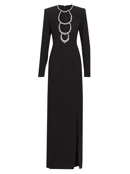 Украшенное платье из кади с вырезами Zuhair Murad, цвет black silver