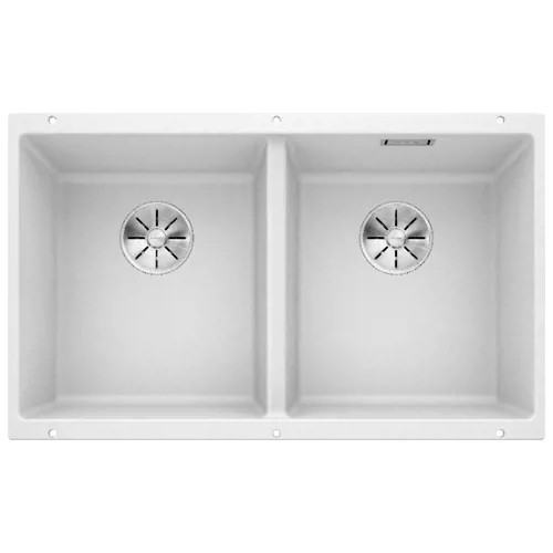 Врезная кухонная мойка 75.5 см Blanco Subline 350/350-U Silgranit PuraDur InFino 523578 белый