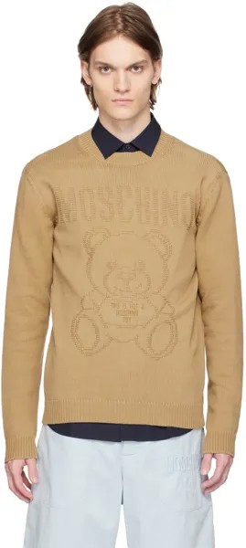 Коричневый свитер интарсия Moschino