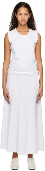 Белое платье-миди с поясом LEMAIRE