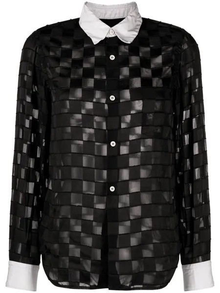 Comme Des Garçons полупрозрачная рубашка в клетку