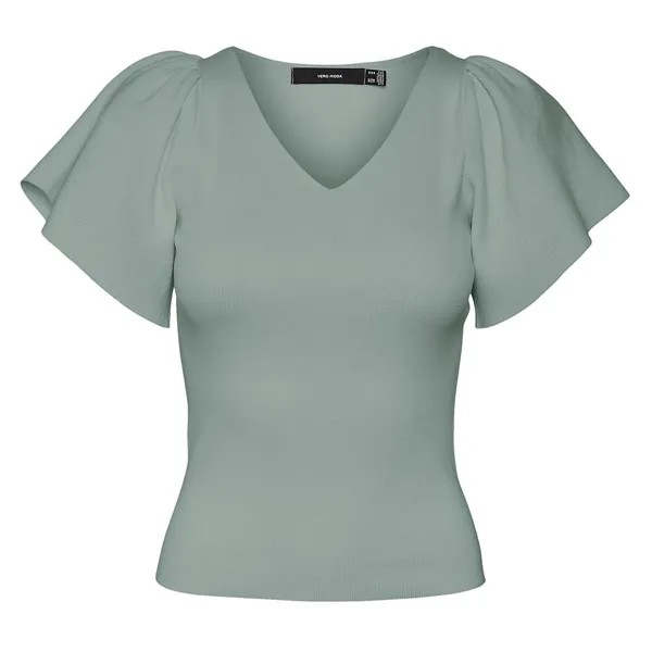 Футболка Vero Moda Ginny Short Sleeve V Neck, зеленый