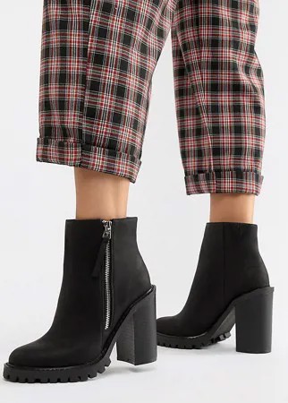 Ботинки на молнии для широкой стопы ASOS DESIGN Brody-Черный