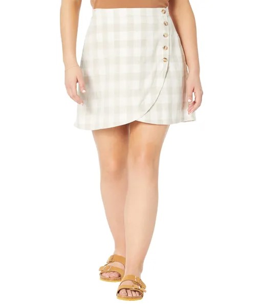 Юбка Madewell, Linen-Blend Tulip-Hem Mini Skirt: Undyed Edition