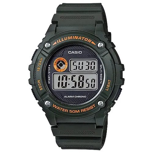 Наручные часы CASIO W-216H-3B, хаки, черный