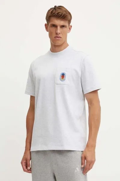 Хлопковая футболка adidas Originals, серый