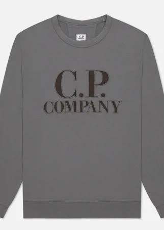 Мужская толстовка C.P. Company Light Fleece Mixed Garment Dyed Chest Logo, цвет серый, размер XXL