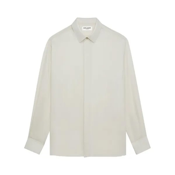 Рубашка Saint Laurent Twill Long-Sleeve 'Eggshell', белый