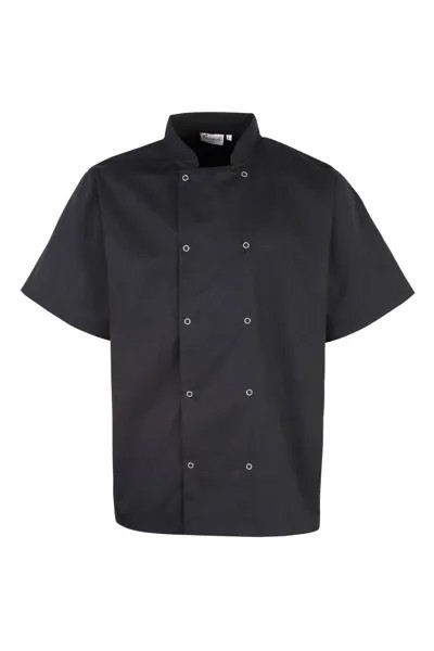 Куртка Chefs с короткими рукавами и заклепками спереди, комплект из 2 шт. Premier, черный