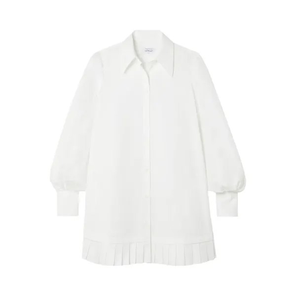 Платье Off-White Poplin Pleat Shirt Dress, белый