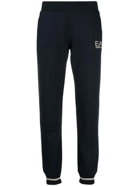 Ea7 Emporio Armani зауженные спортивные брюки с логотипом, синий
