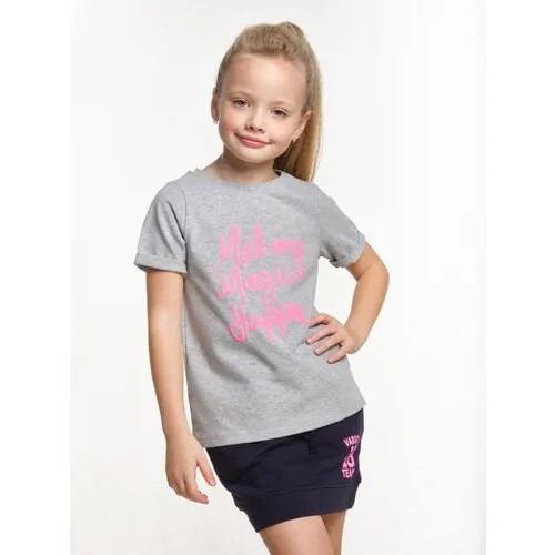 Футболка Mini Maxi, хлопок, размер 128, серый