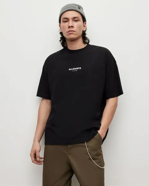 Оверсайз-футболка с круглым вырезом Subverse AllSaints, черный как смоль