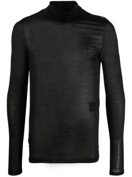 Saint Laurent шелковый джемпер с монограммой, черный