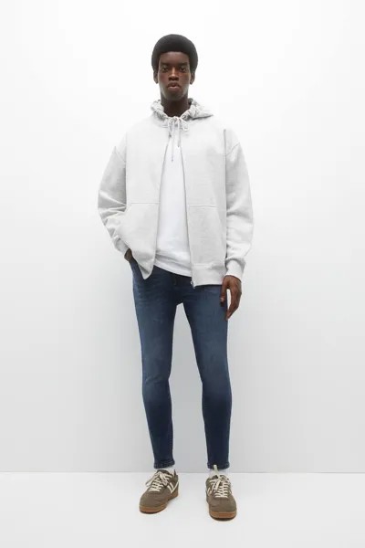 Базовые джинсы морковного кроя Pull&Bear, лавандовый синий