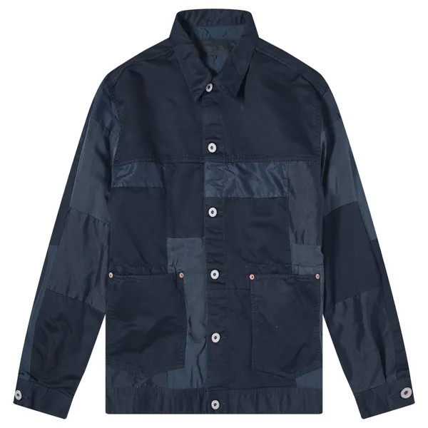 Куртка Comme Des Garçons Homme Garment Dyed Patchwork Chore, цвет Navy Mix