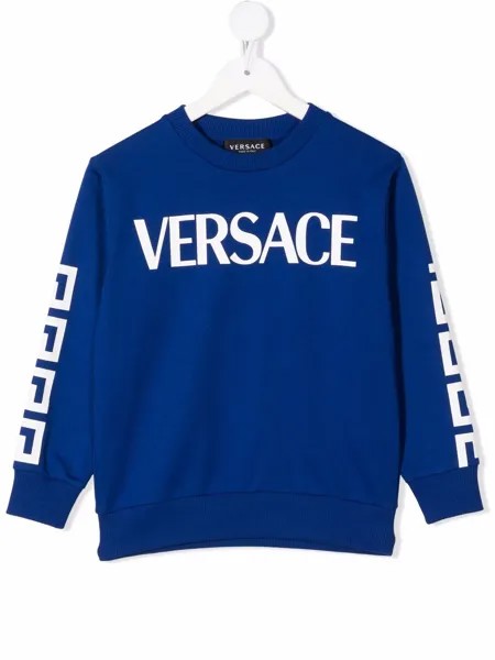 Versace Kids толстовка с круглым вырезом и логотипом