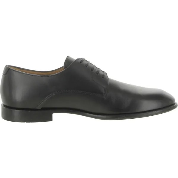Мужские кожаные оксфорды Fosco с миндалевидным носком Salvatore Ferragamo, черный