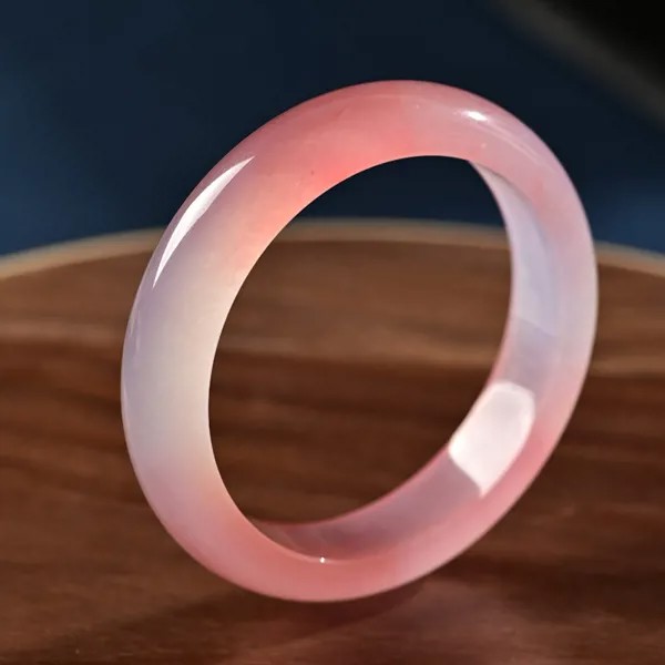 Натуральный нефритовый персиковый светильник-розовый нефритовый браслет Gobi со льдом, женский модный розовый браслет из гибискуса