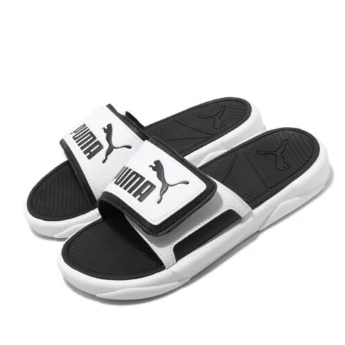 Puma Royalcat Comfort White Black Мужские шлепанцы унисекс Slip On Sandals 372280-02