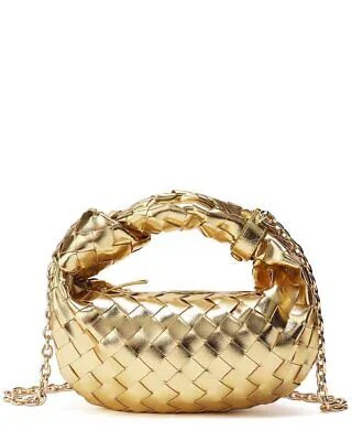 Женская сумка через плечо Tiffany - Fred Paris с плетеной кожаной ручкой и узлом, золотистая