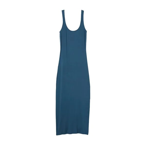 Платье-комбинация Victorias Secret Ribbed Modal Long Slip, темно-бирюзовый