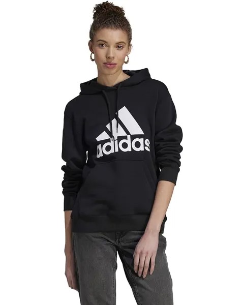 Худи adidas Essentials Big Logo Regular Fleece, цвет Black/White