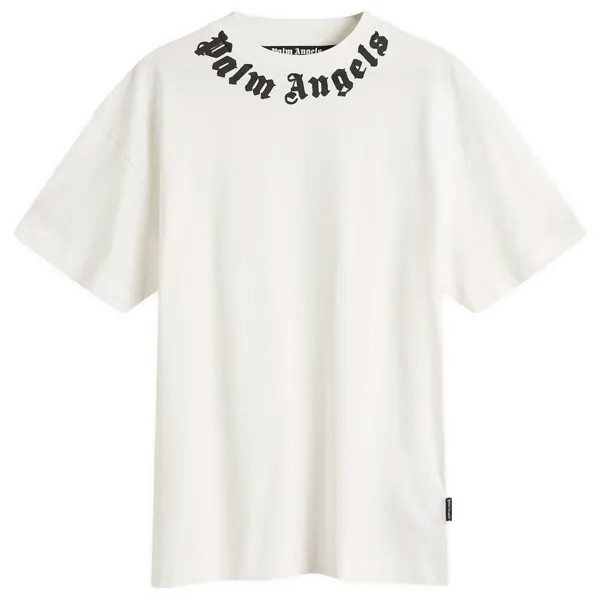 Футболка Palm Angels Neck Logo T-Shirt, белый