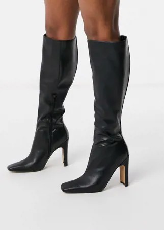 Черные высокие сапоги ASOS DESIGN-Черный