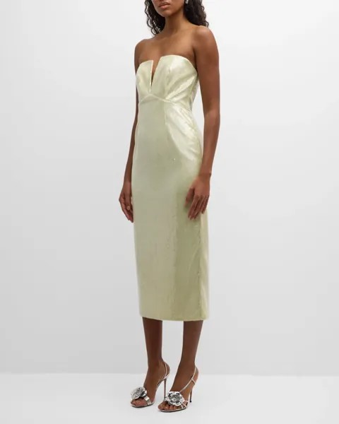 Платье миди без бретелек с пайетками Roland Mouret, цвет Green