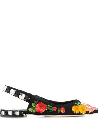 Dolce & Gabbana балетки с цветочным принтом