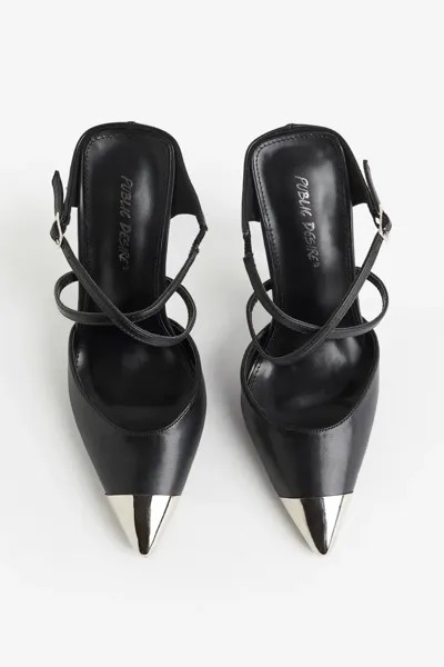 Объемные туфли-лодочки на каблуке H&M, черный