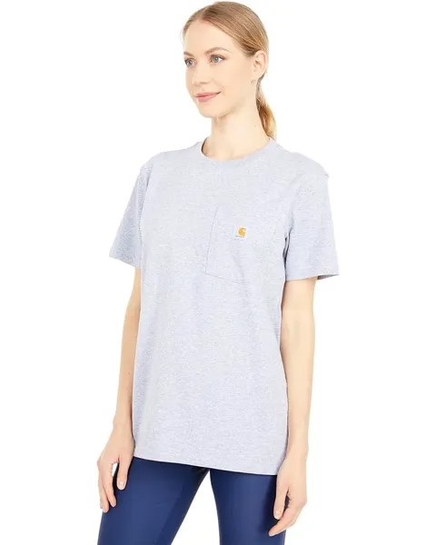 Футболка Carhartt WK87 Workwear Pocket Short Sleeve, цвет Heather Gray